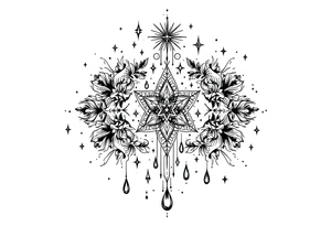 Small stars and tears background tattoo idea