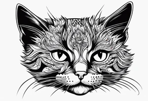 side profile of a cat facing left tattoo idea
