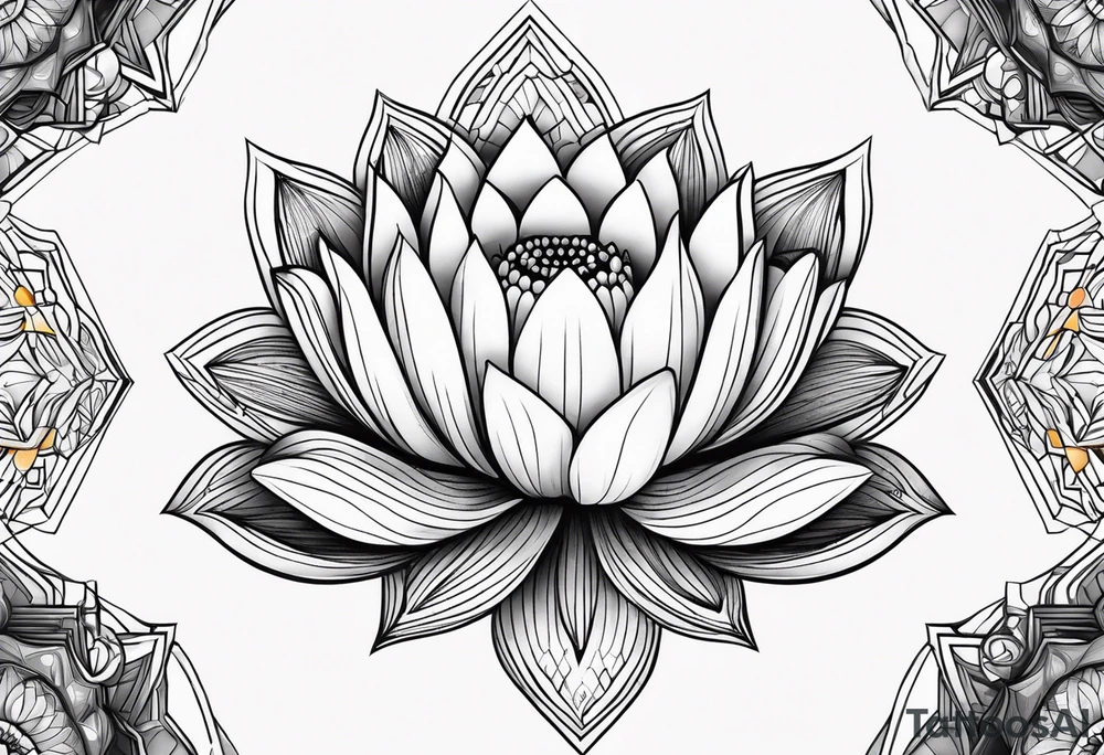 gemstone lotus flower tattoo idea