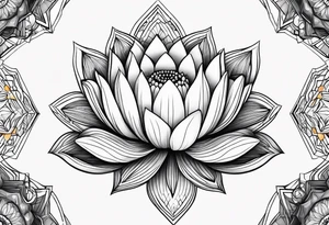 gemstone lotus flower tattoo idea
