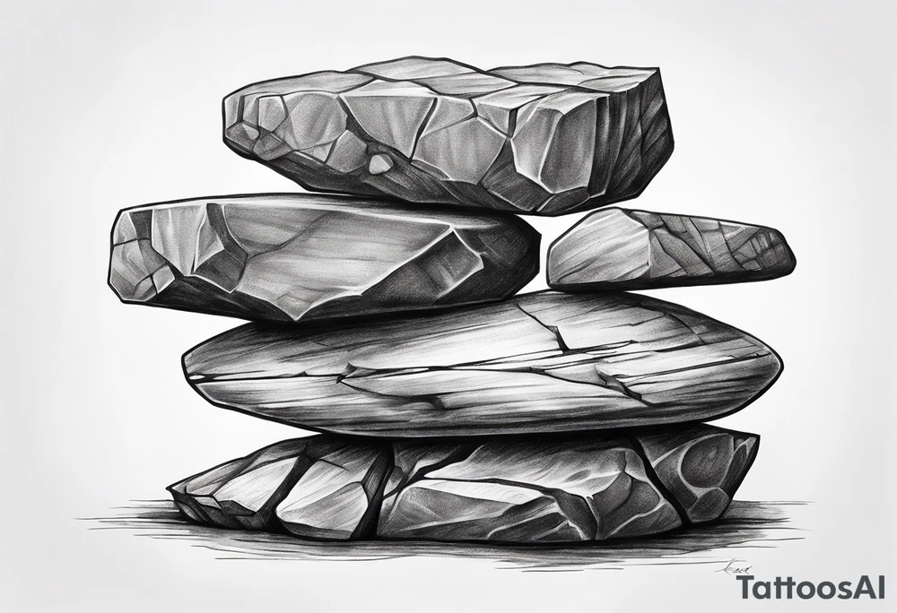 A stack of rocks balancing on top of each other tattoo idea