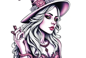 Witch young woman tattoo idea