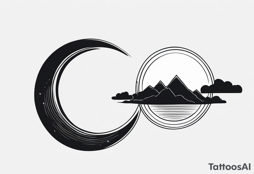 simple eclipse tattoo idea