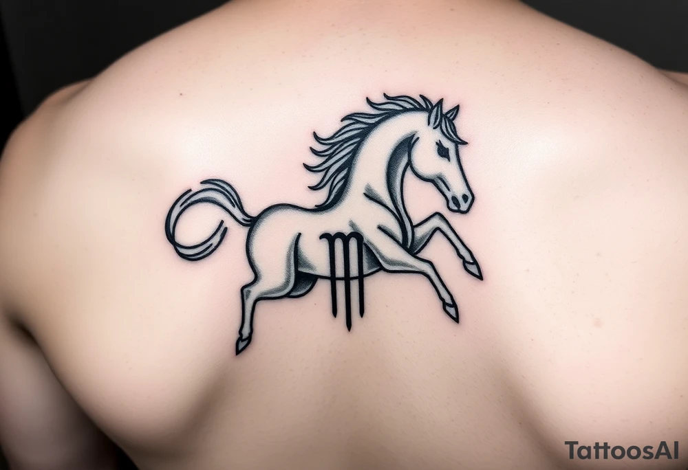 aquarius zodiac sign plus year of the horse tattoo idea