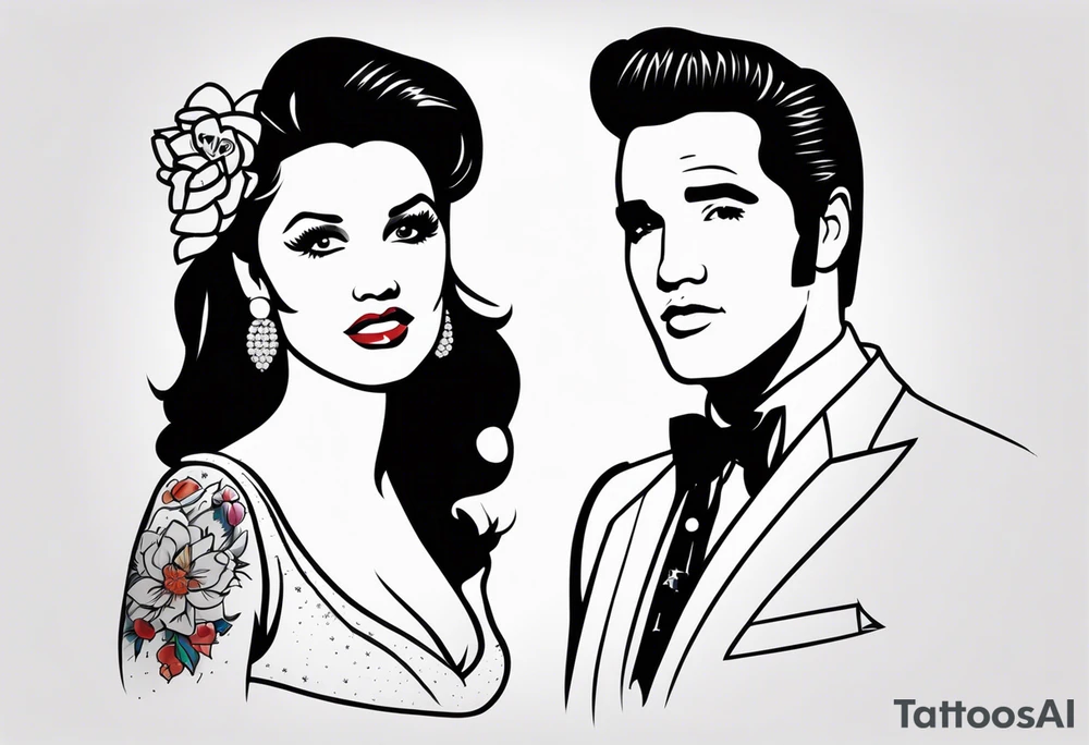 Las Vegas Elvis Wedding tattoo idea