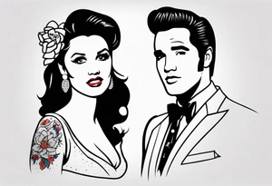 Las Vegas Elvis Wedding tattoo idea