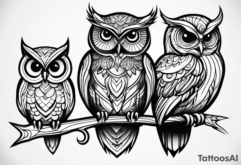 Cute Owls tattoo idea