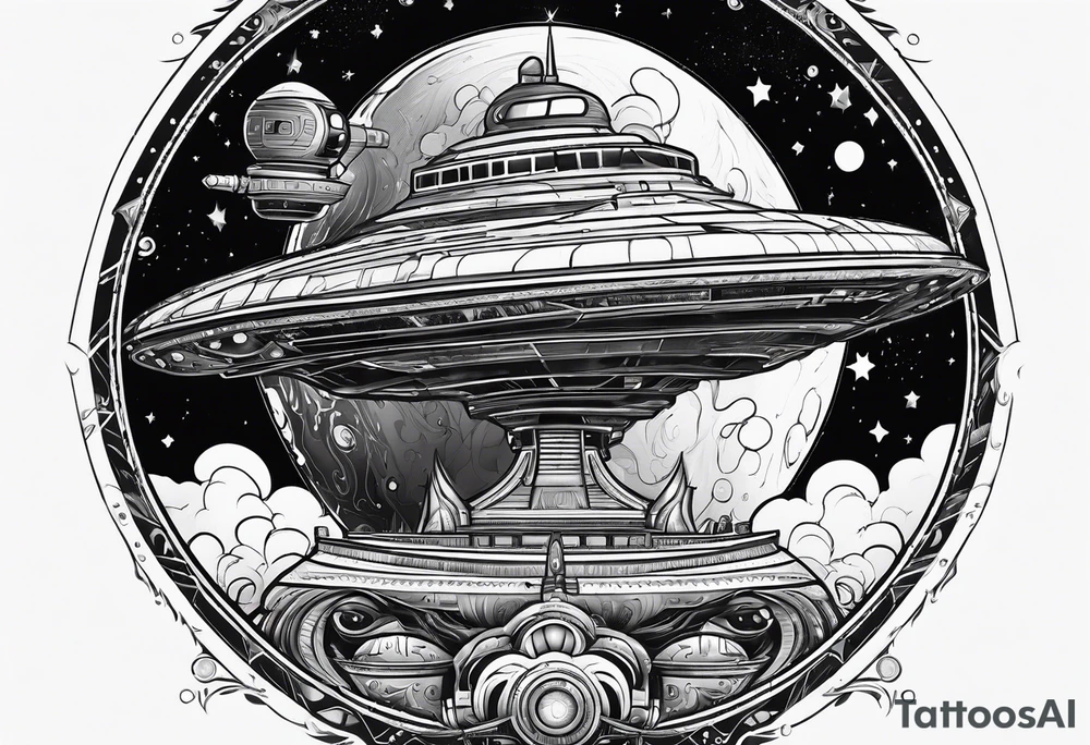 Afrofutistic space 
ship tattoo idea