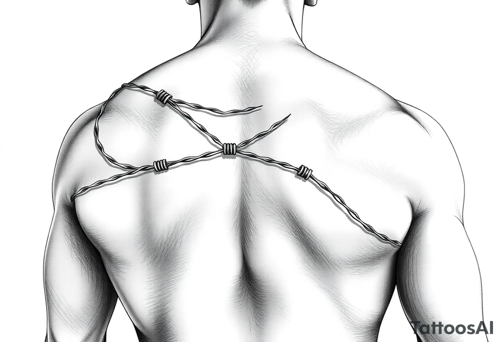 Barbwire wrapped around arm of man tattoo idea