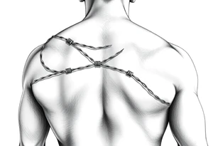 Barbwire wrapped around arm of man tattoo idea