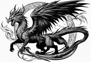 phoenix fighting a medieval
 dragon tattoo idea