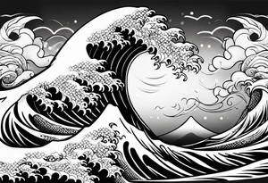 swirly tsunami tattoo idea