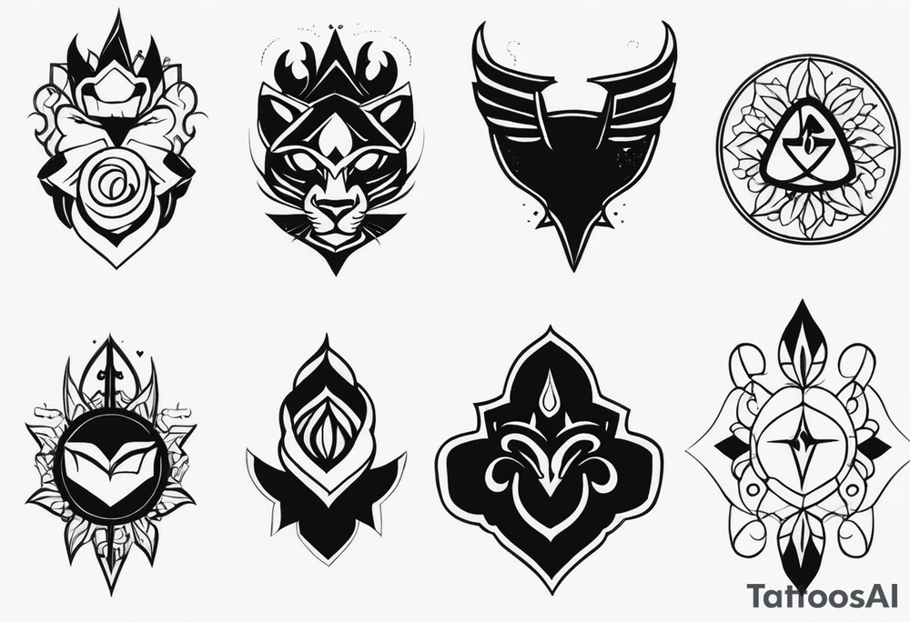 a minimalist small dark tattoo to signify love, hate, fear and anger in men tattoo idea