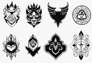a minimalist small dark tattoo to signify love, hate, fear and anger in men tattoo idea