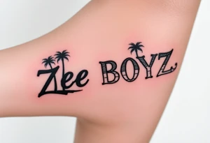 Zoe BOYZ with palm trees and flames tattoo idea