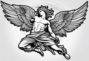 icarus greek design falling into an rainbow tattoo idea
