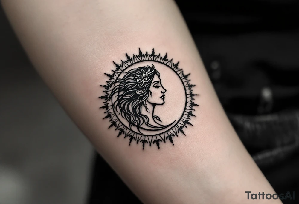 astrology moonsign aquarius in rough / mysterious aesthetic astrology inspired tattoo idea