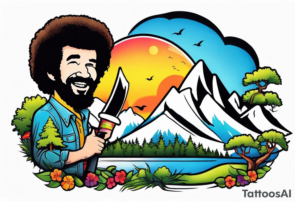 Bob Ross tattoo idea