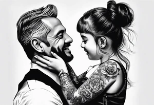 Father daughter, meaningful, music, love, tattoo idea