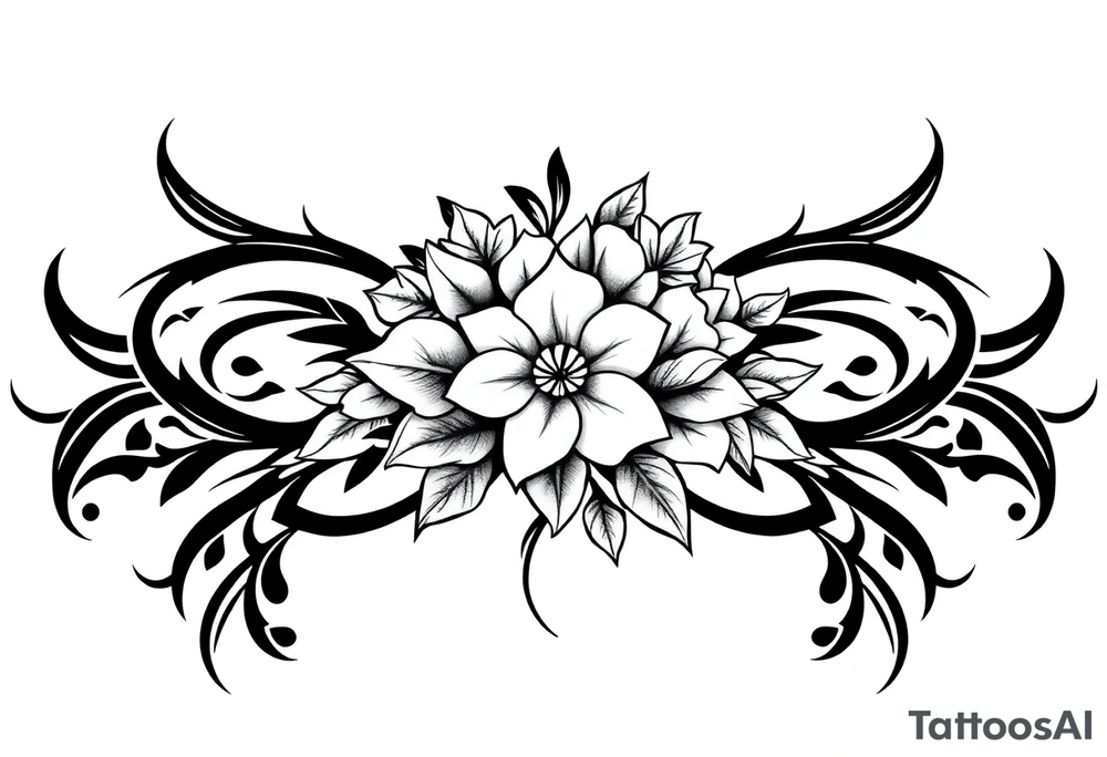 bouquet of flowers tattoo idea
