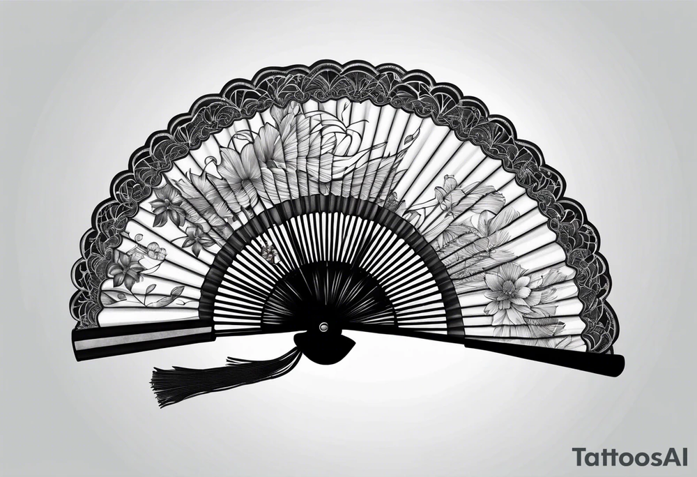 Black Japanese fan tattoo idea