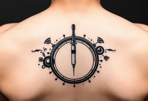 Testosterone injection site with circles tattoo idea