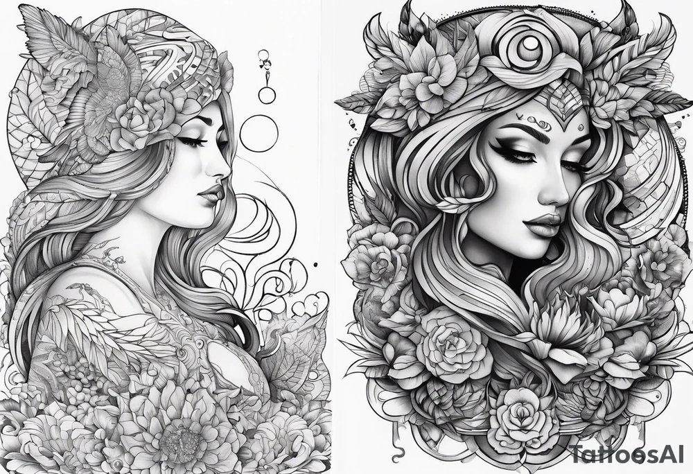 Half sleeve design tattoo idea