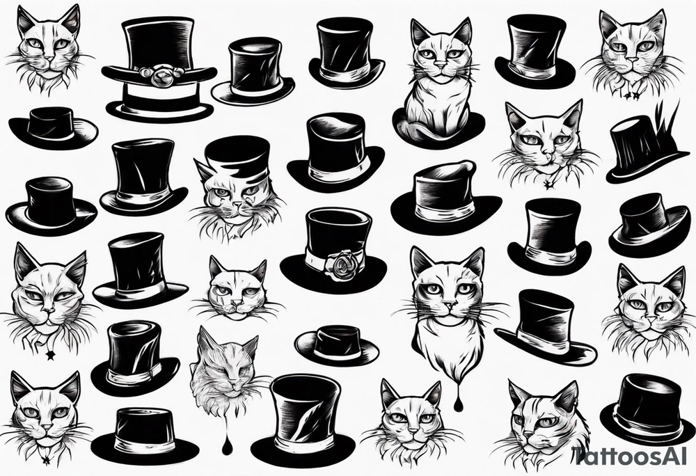 cat it a hat tattoo idea