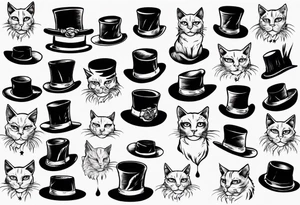 cat it a hat tattoo idea