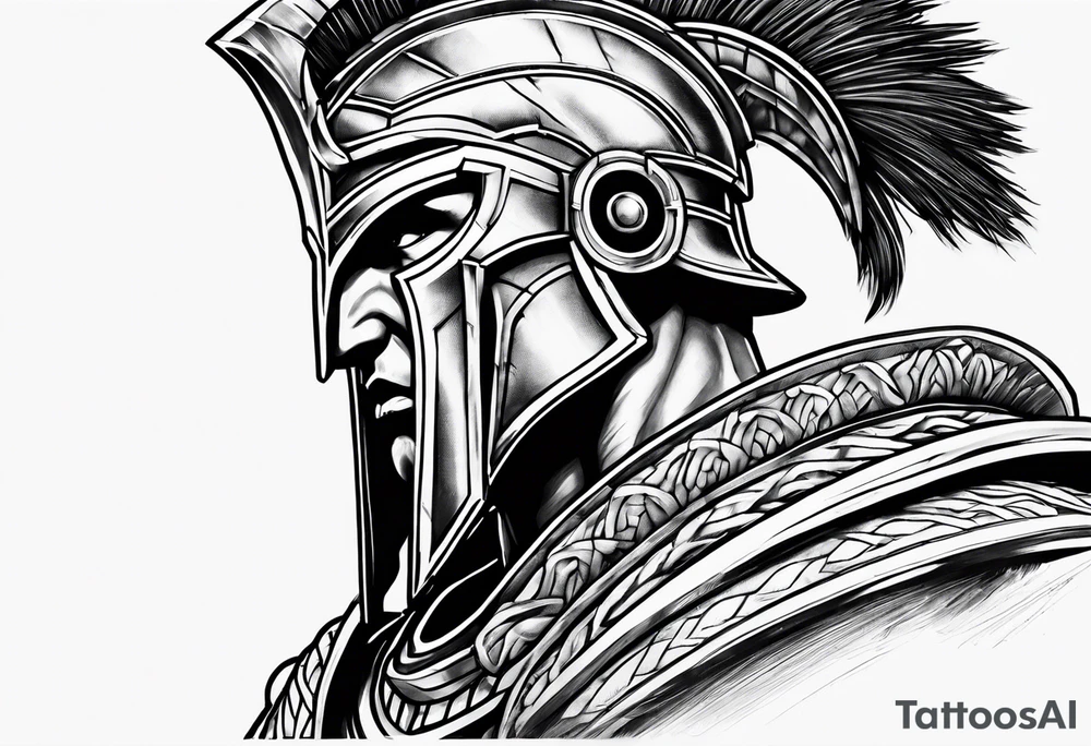 Spartan faceless warrior like the movie 300 tattoo idea