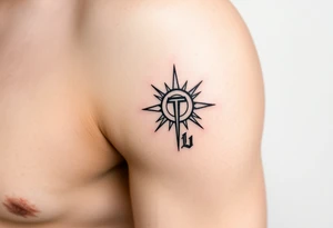 Symbol of light with a small L attached tattoo idea