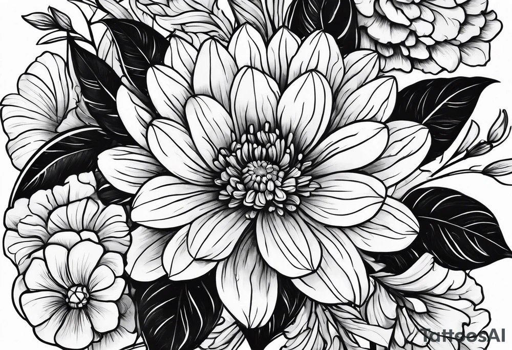 A stemless marigold tattoo idea