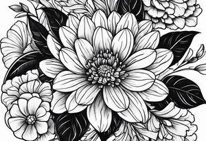 A stemless marigold tattoo idea