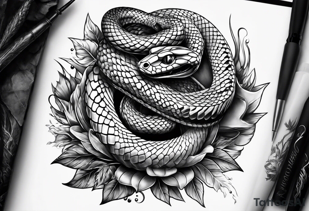 snake with dagger tattoo idea