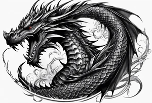 Dark dragon time tattoo idea
