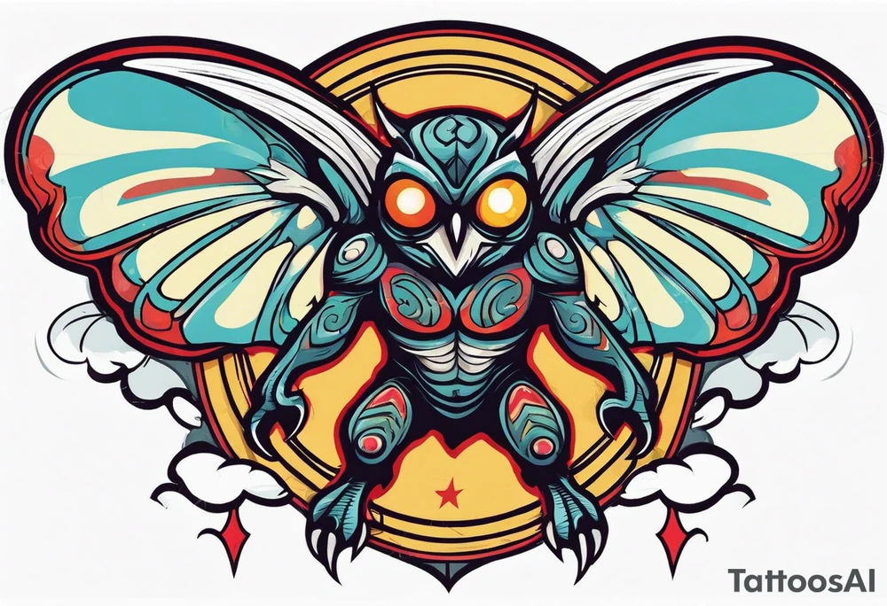 Mothman in action tattoo idea