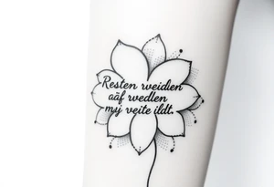 create a flower tattoo where the follomg text is indluded in the flower

Text: Resten af verden må vente lidt tattoo idea