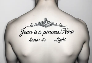 Meaning of the names Jean God is gracious, Sara princess, Nora honor & light tattoo idea