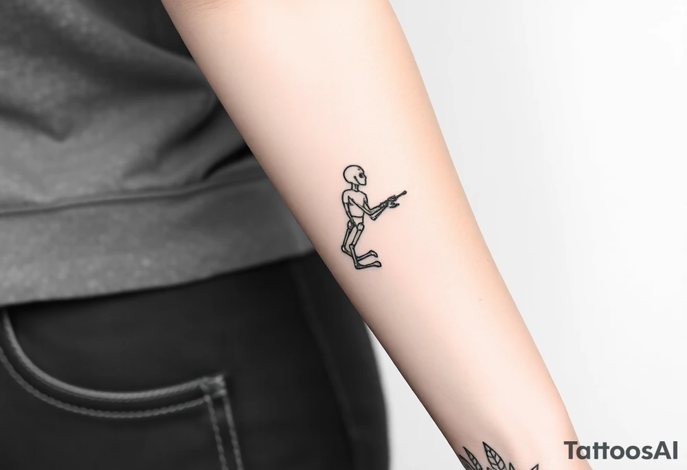 Simple traditional C3po tattoo full body not too many lines but enough detail tattoo idea