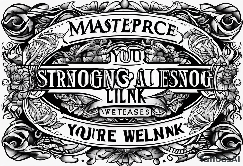 You're only as strong as your weakest link tattoo idea