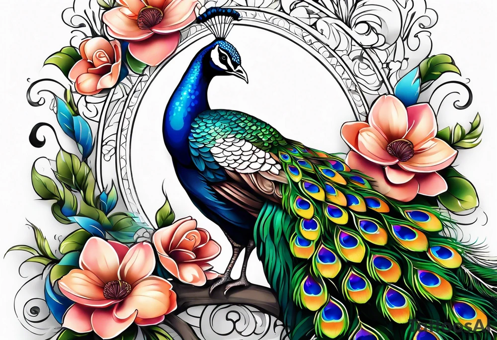 Peacock tattoo idea