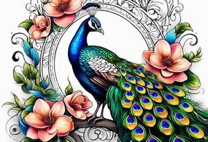Peacock tattoo idea
