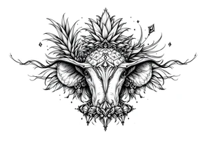 Vagina, anus, pineapple, crown, diamonds tattoo idea