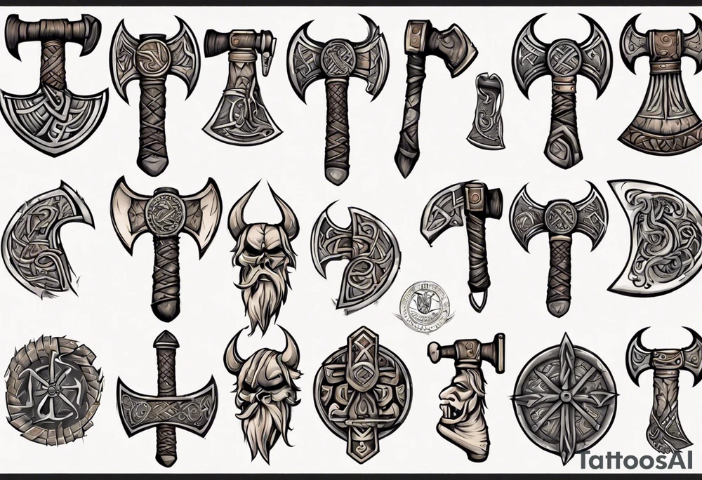 a viking axe tattoo idea