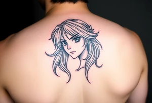 anime girl tattoo idea