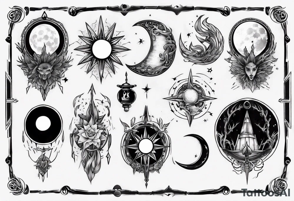 The lighting moon tattoo idea