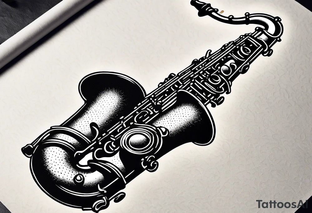 saxophone music tattoo idea