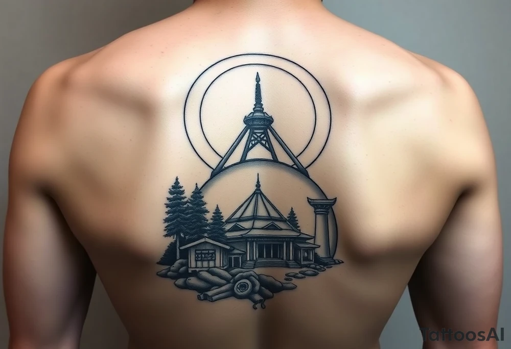 I’m an introverted deep thinker who’s really into the universe, black holes, and space stuff, and I like Japanese temples, shrines, and kanji. I also love forests, rain, and cool symbols like pyramids, sacred geometry, hidden scenes, and Greek-inspired things like statue heads and columns that mix nature, culture, and cosmic vibes. On a Darkskin forearm tattoo idea