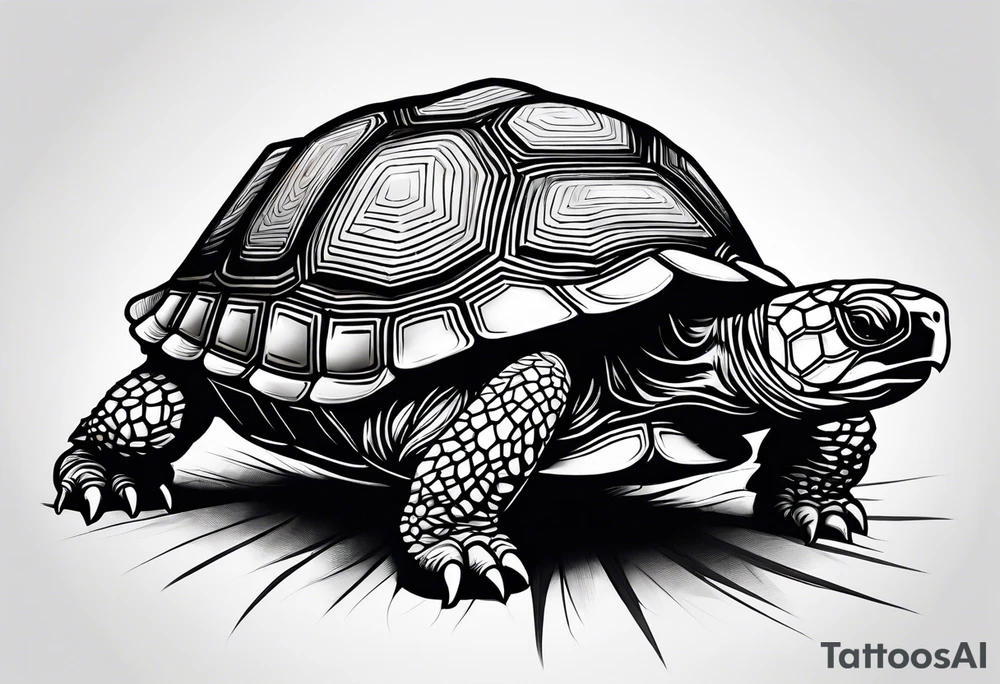 tortoise knee cap tattoo idea