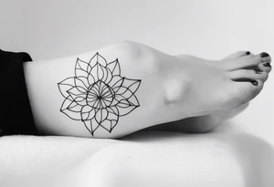 feminine unique minimalist tattoo on ankle symbolizing love tattoo idea